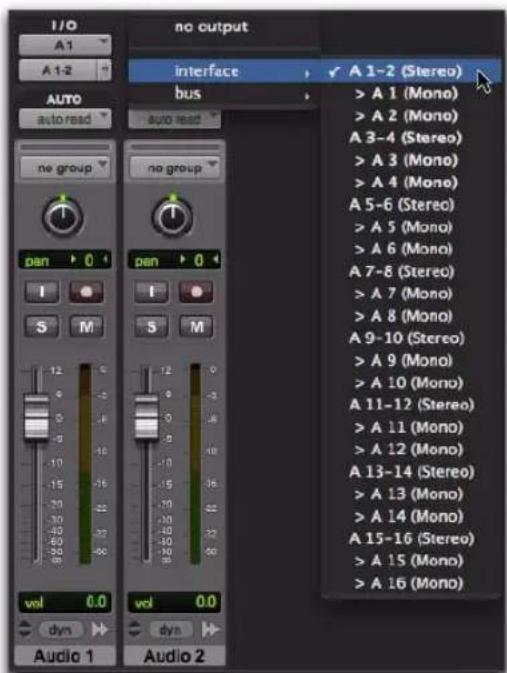 Avid Pro Tools 8.0 - Pour affecter une Interface d'E/S à une plste : - 3