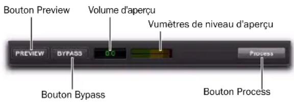 Avid Pro Tools 8.0 - Bas de la fenêtre AudioSuite - 1