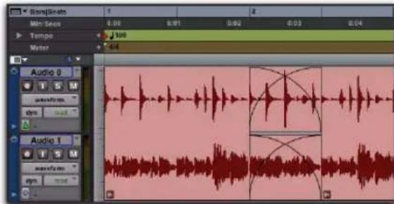 Avid Pro Tools 8.0 - Fondus et crossfades sur les groupes de régions - 1