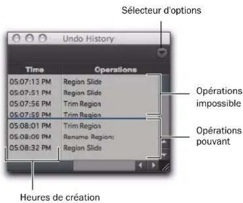 Avid Pro Tools 8.0 - Fenêtre Undo History - 1