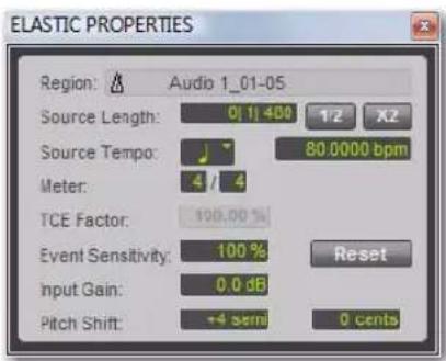 Avid Pro Tools 8.0 - Pour appliquer un décalage en hauteur à une région : - 1