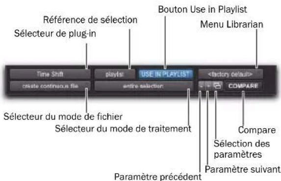 Avid Pro Tools 8.0 - En-tête de la fenêtre AudioSuite - 1
