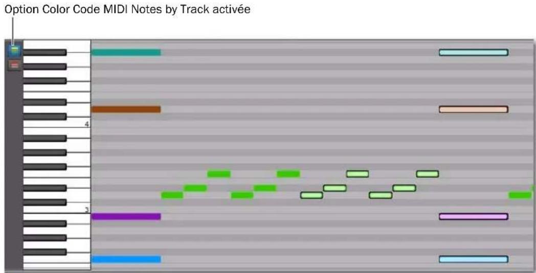 Avid Pro Tools 8.0 - Pour coder en couleur les notes MIDI par piste : - 1