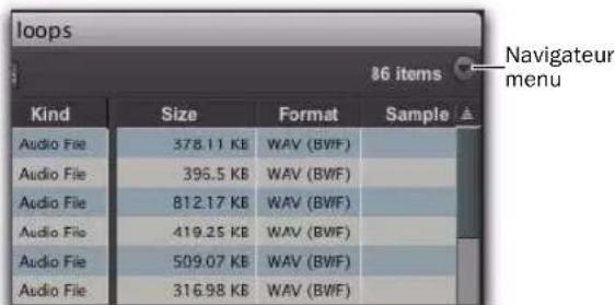 Avid Pro Tools 8.0 - Menu de navigation - 1