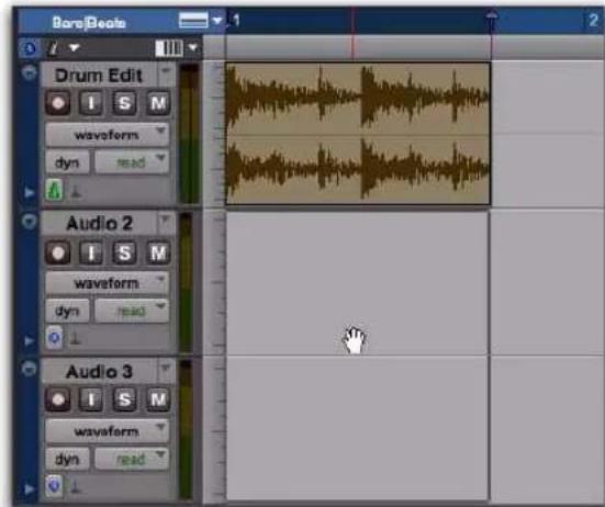 Avid Pro Tools 8.0 - Déplacement de régions vers et à partir des pistes stéréo et multicanaux - 1