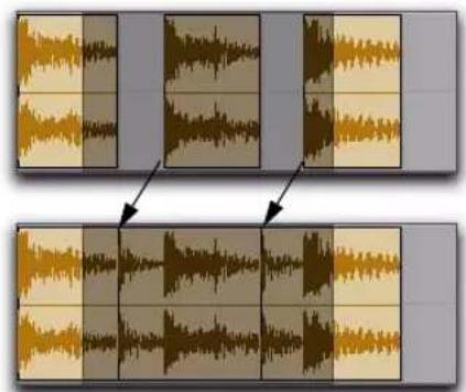 Avid Pro Tools 8.0 - Pour combler des espaces depuis un point de début de région : - 1