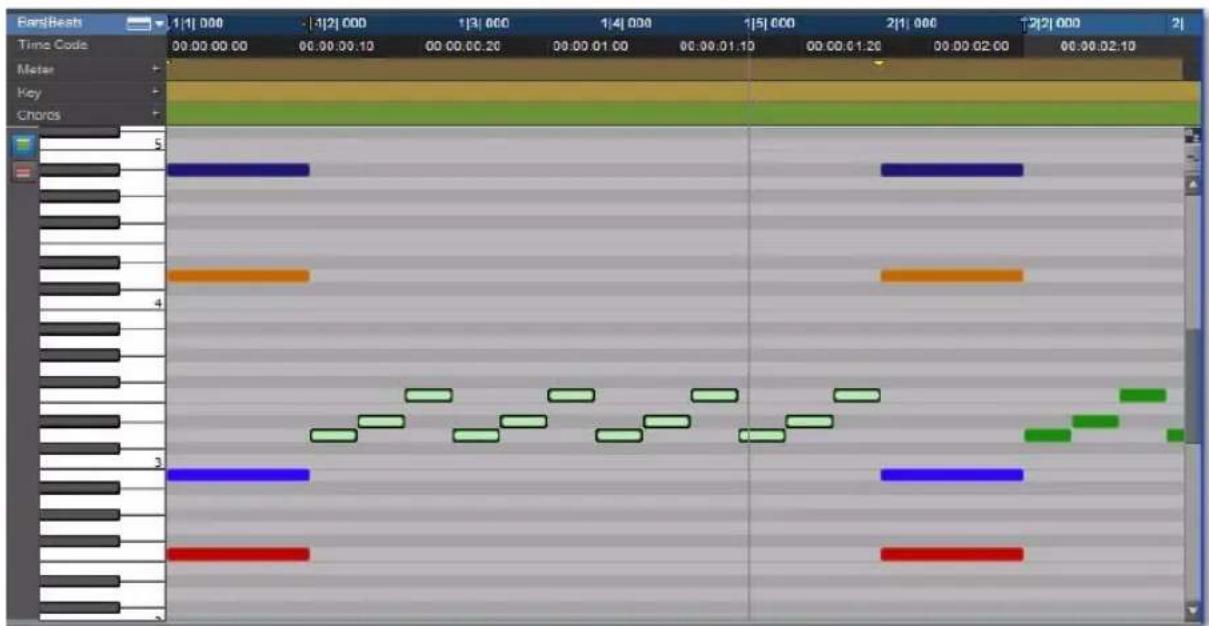 Avid Pro Tools 8.0 - Vue superposée des notes - 2