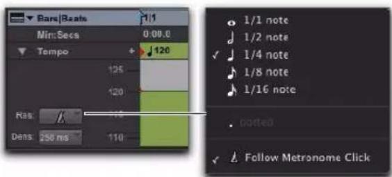 Avid Pro Tools 8.0 - Sélection de la résolution du tempo (rapport BPM) - 1