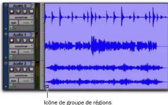 Avid Pro Tools 8.0 - Pour créer un groupe de régions multipistes : - 2