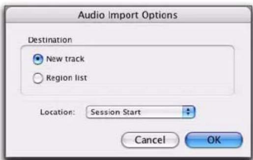 Avid Pro Tools 8.0 - Pour importer des fichiers ou des régions audio dans une session à l'aide de la commande Import Audio : - 5