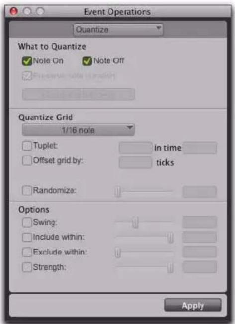 Avid Pro Tools 8.0 - Pour ouvrir la fenêtre Quantize : - 2