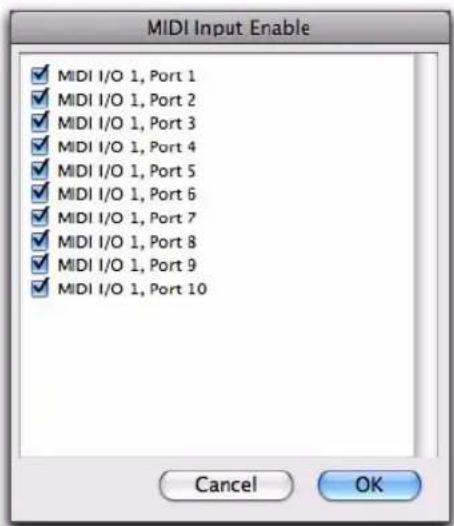 Avid Pro Tools 8.0 - Pour activer les périphériques d'entrée : - 1