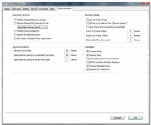 Avid Pro Tools 8.0 - Préférences de synchronisation - 1