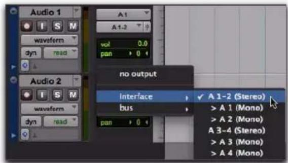 Avid Pro Tools 8.0 - Pour affecter une Interface d'E/S à une plste : - 4