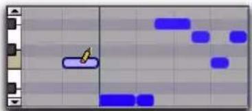 Avid Pro Tools 8.0 - Pour supprimer une seule note MIDI avec le crayon : - 1