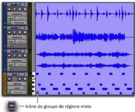 Avid Pro Tools 8.0 - Pour créer un groupe de régions multipistes : - 3
