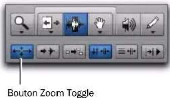 Avid Pro Tools 8.0 - Pour enregistrer un zoom à l'alde du bouton de changement de zoom : - 1