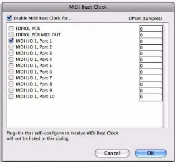 Avid Pro Tools 8.0 - Pour transmettre des signaux d'horloge MIDI Beat Clock : - 1