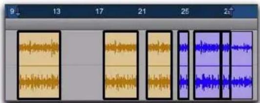 Avid Pro Tools 8.0 - Régions sélectionnées - 1