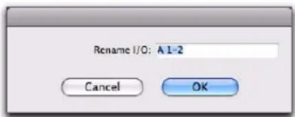 Avid Pro Tools 8.0 - Pour renommer un chemin d'E/S à partir de la fenêtre Edit ou Mix : - 1