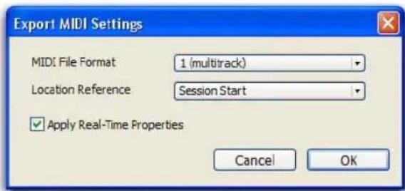 Avid Pro Tools 8.0 - Pour exporter toutes les pistes MIDI et d'instrument de la session en cours : - 1