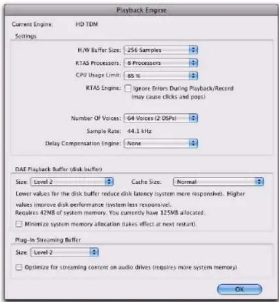 Avid Pro Tools 8.0 - Boîte de dialogue Playback Engine - 1