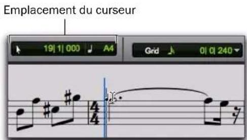 Avid Pro Tools 8.0 - Emplacement du curseur - 1