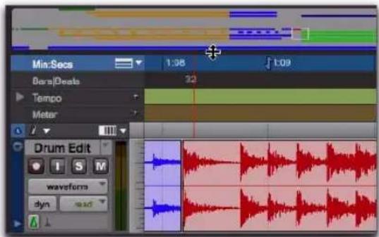 Avid Pro Tools 8.0 - Pour redimensionner en hauteur la vue Universe : - 1