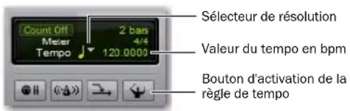 Avid Pro Tools 8.0 - Pour régler le tempo manuel à l'aide du curseur de tempo : - 1