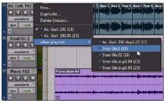 Avid Pro Tools 8.0 - Pour assigner une playlist de piste : - 1