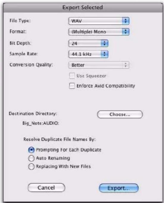 Avid Pro Tools 8.0 - Pour exporter des régions sous forme de nouveaux fichlers audio : - 1