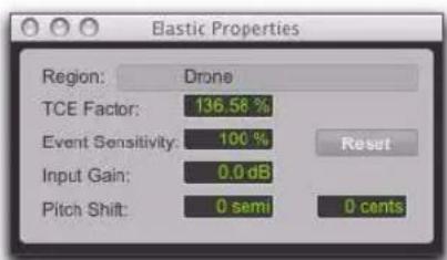 Avid Pro Tools 8.0 - Fenêtre Elastic Properties - 2
