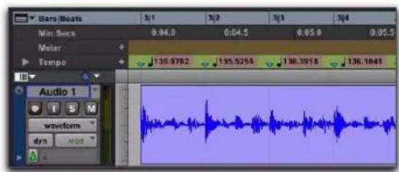 Avid Pro Tools 8.0 - Matériel exprimé en échantillons avec des tempos variables - 1