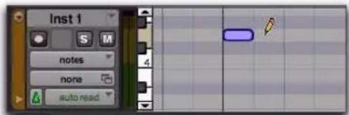 Avid Pro Tools 8.0 - Pour insérer une note MIDI sur une piste dans la fenêtre Edit : - 2