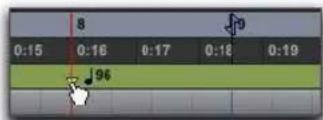 Avid Pro Tools 8.0 - Pour déplacer un événement de tempo en le faisant glisser : - 1