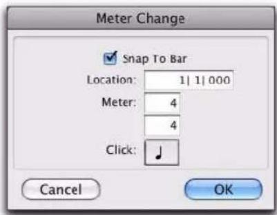 Avid Pro Tools 8.0 - Pour ajouter un changement de métrique : - 1