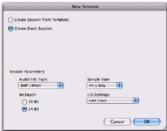 Avid Pro Tools 8.0 - Pour créer une session vide : - 1