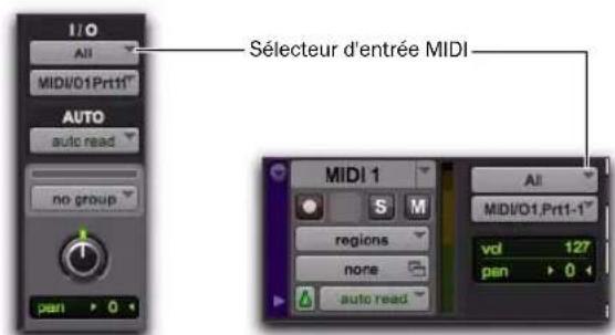 Avid Pro Tools 8.0 - Configuration de pistes MIDI ou de pistes d'instrument pour l'enregistrement - 1