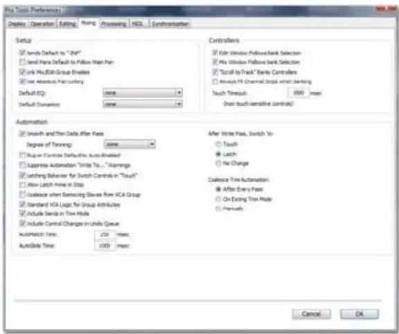 Avid Pro Tools 8.0 - Préférences de mixage - 1