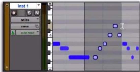 Avid Pro Tools 8.0 - Pour sélectionner plusieurs notes MIDI, procédez comme suit : - 2