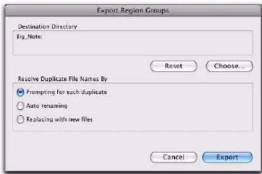 Avid Pro Tools 8.0 - Pour exporter un groupe de régions : - 1