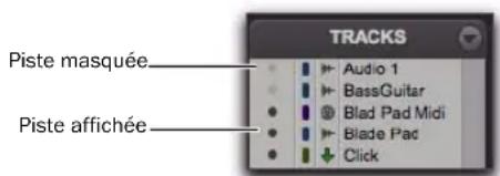 Avid Pro Tools 8.0 - Pour masquer une piste, effectuez l'une des opérations suivantes : - 1