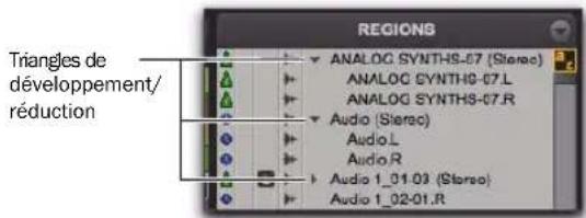 Avid Pro Tools 8.0 - Régions stéréo et multicanaux dans la liste des régions - 1