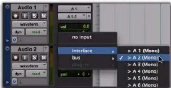 Avid Pro Tools 8.0 - Pour affecter une Interface d'E/S à une plste : - 2
