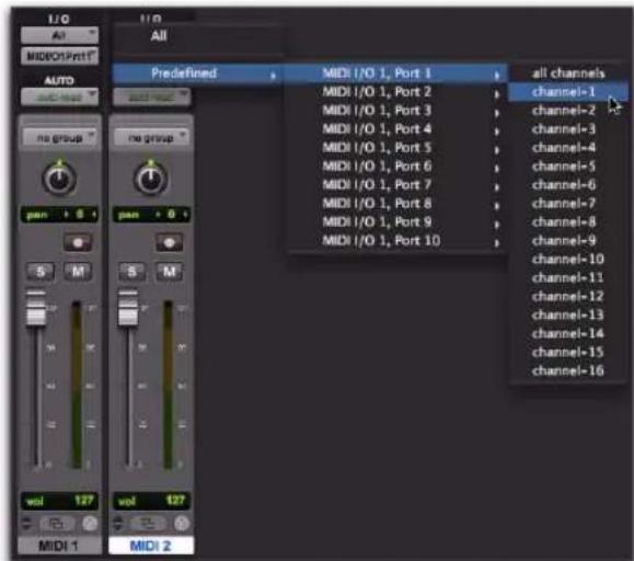 Avid Pro Tools 8.0 - Pour assigner une entrée de piste MIDI : - 2