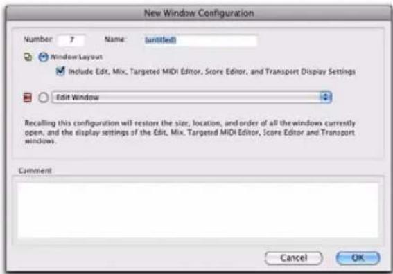 Avid Pro Tools 8.0 - Pour créer une configuration de fenêtre : - 1