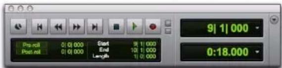 Avid Pro Tools 8.0 - Compteurs principal et secondaire, et indicateurs de sélection d'édition - 2