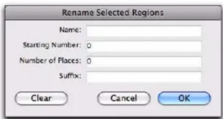 Avid Pro Tools 8.0 - Pour définir les options de désignation automatique d'une région : - 1