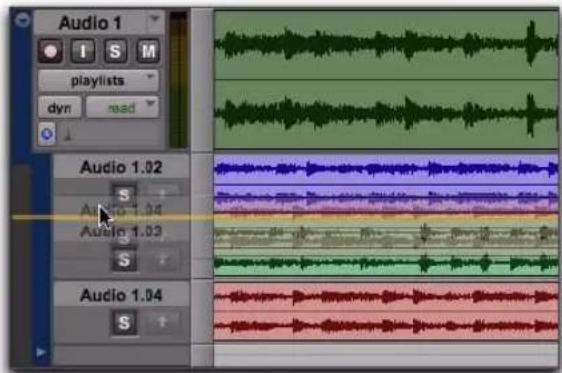 Avid Pro Tools 8.0 - Pour modifier l'ordre des lignes de playlist : - 1