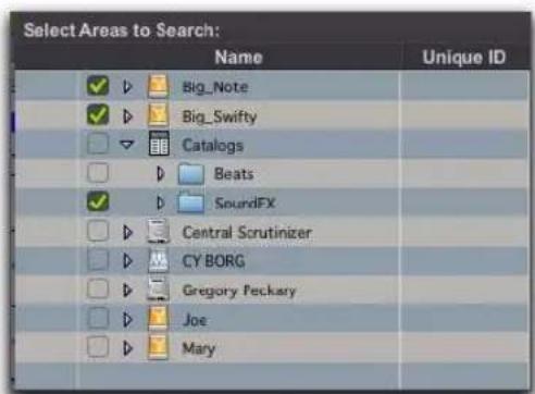 Avid Pro Tools 8.0 - Sélection des zones de recherche - 1